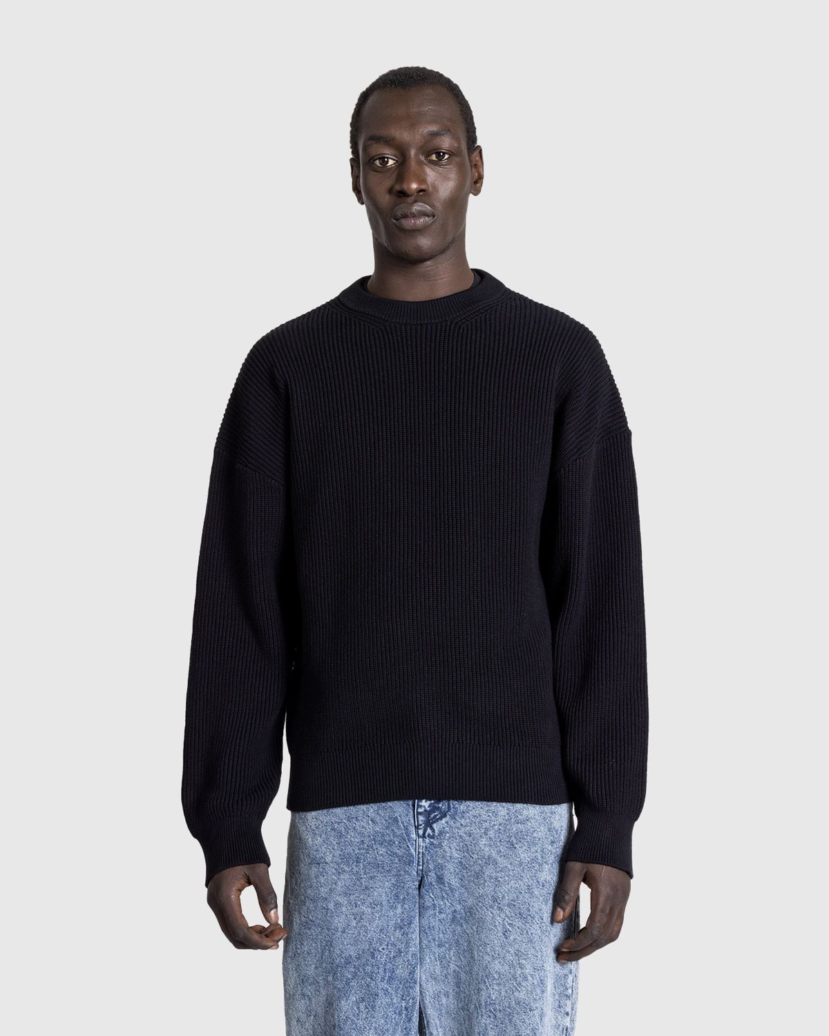 Black crew neck online knitted jumper